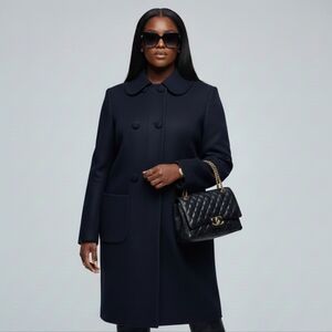 Stylish Navy Double-Breasted Coat